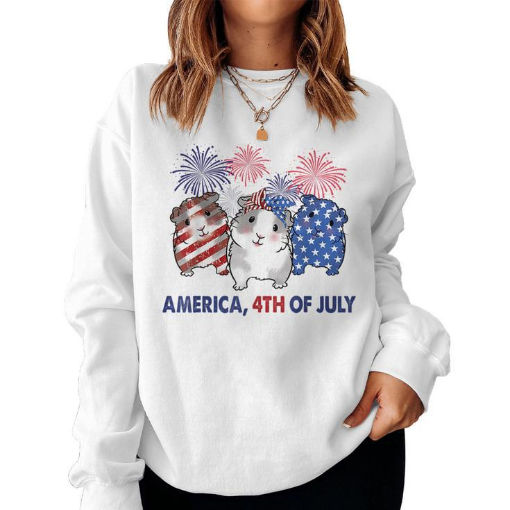American Flag 4Th Of July America Guinea Pig Men Women Kid For Pig Lovers Women Sweatshirt