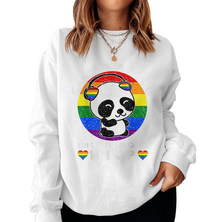 Cant Hear You Im Listening To K-Pop Panda Lgbt Gay Pride Women Sweatshirt