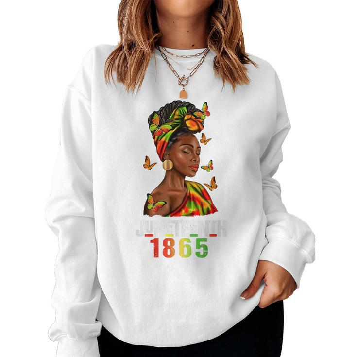Celebrate Junenth 1865 Beautiful Black Women Butterfly Women Sweatshirt