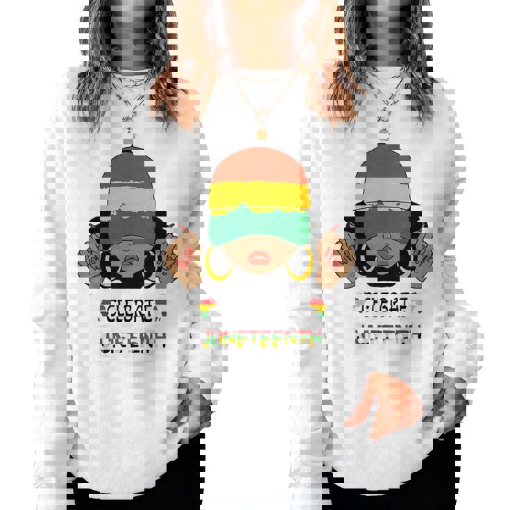 Celebrate Junenth Freeish Since 1865 Black Women White 1865 Women Sweatshirt
