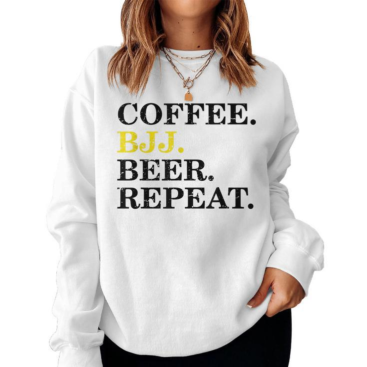 Coffee Bjj Beer Repeat Jiu Jitsu T Women Sweatshirt