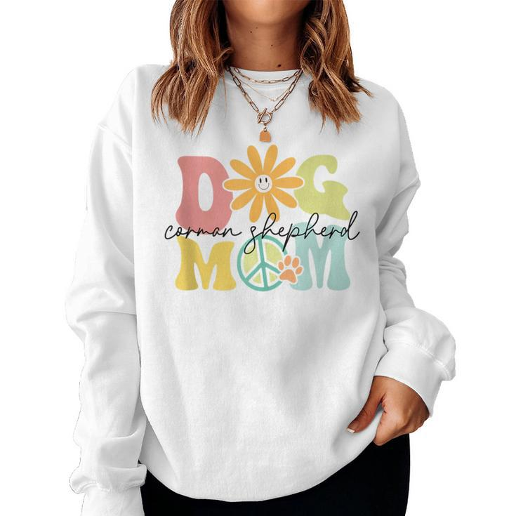 Corman Shepherd Groovy Dog Mom Pet Lover Women Sweatshirt