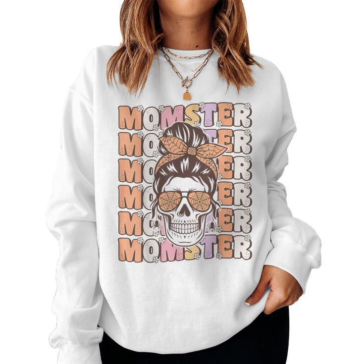 Momster Spooky Mama Groovy Halloween Costume For Moms Women Sweatshirt