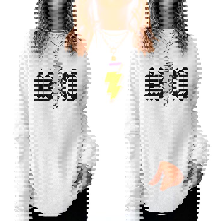 Teacher Abcd Rocks Back To School Back In Class Abcd Women Sweatshirt