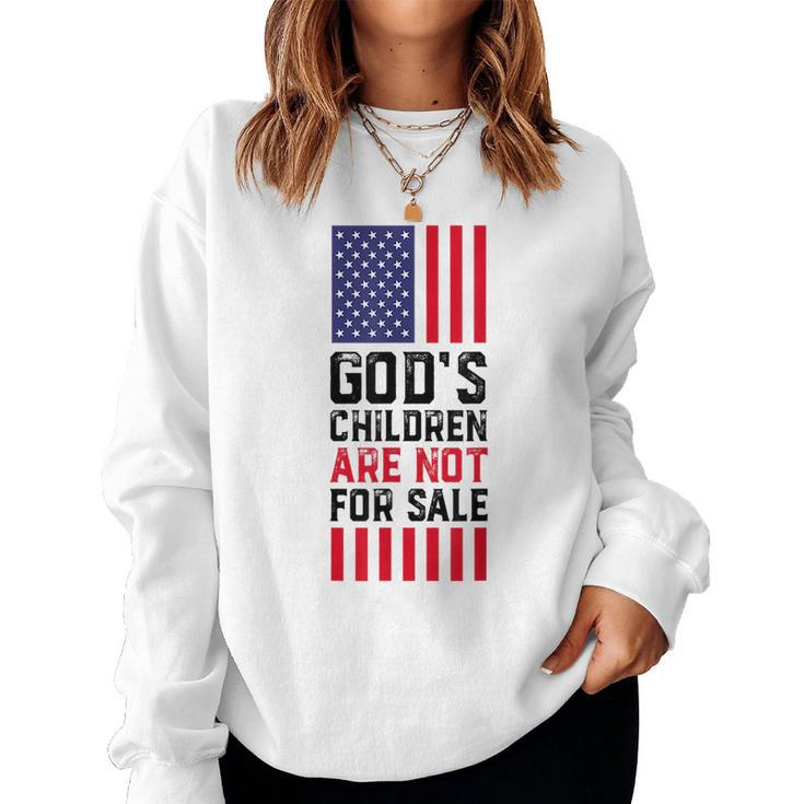 Gods Children Are Not For Sale Us Flag Christian Women Sweatshirt