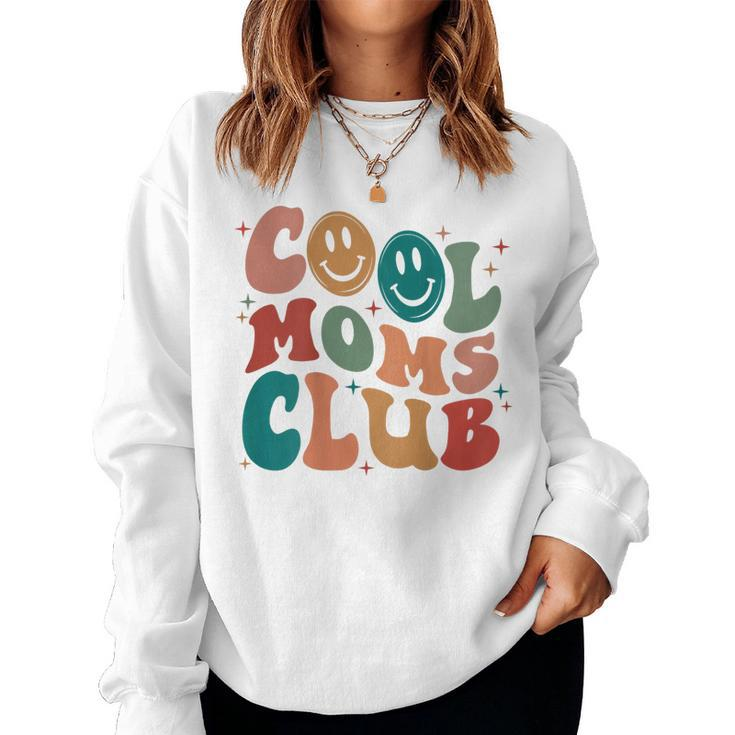 Groovy Mama Cool Moms Club Funny Women Cool Mom On Back Women Crewneck Graphic Sweatshirt