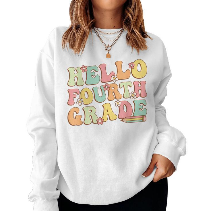 Hello Fourth Grade Team 4Th Grade Teacher Girl Back School Women Sweatshirt