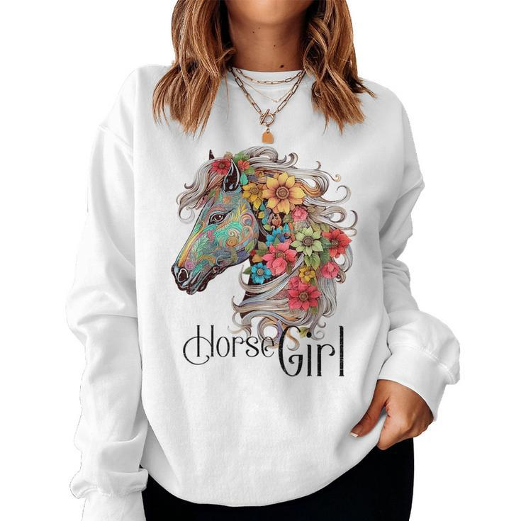Horse Girl - Just A Girl Who Loves Horses Horseback Riding Women Sweatshirt
