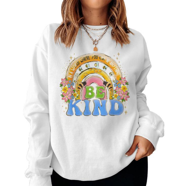 Be Kind Rainbow Anti Bullying Wear Orange Unity Day Women Sweatshirt