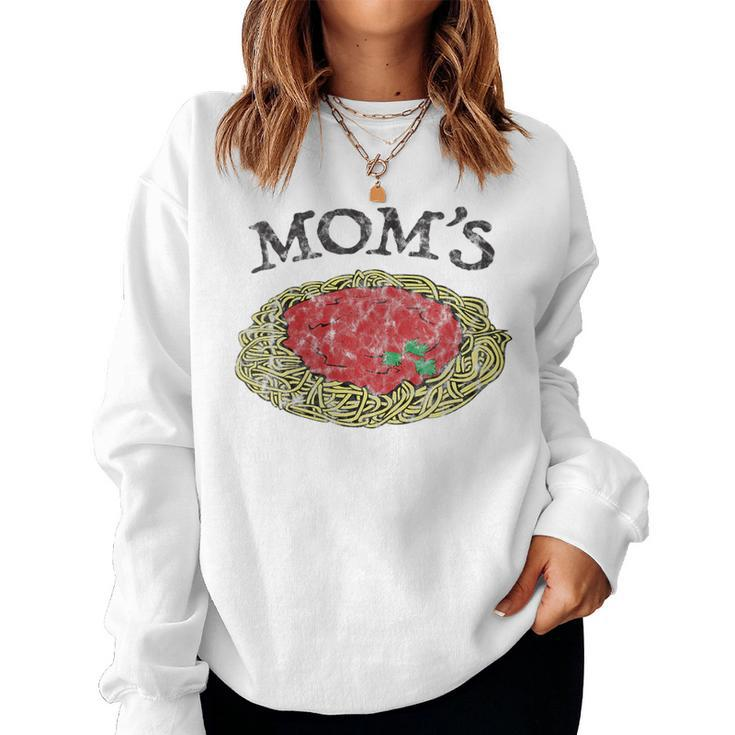 Moms Spaghetti Italian Graphic Print Women Sweatshirt