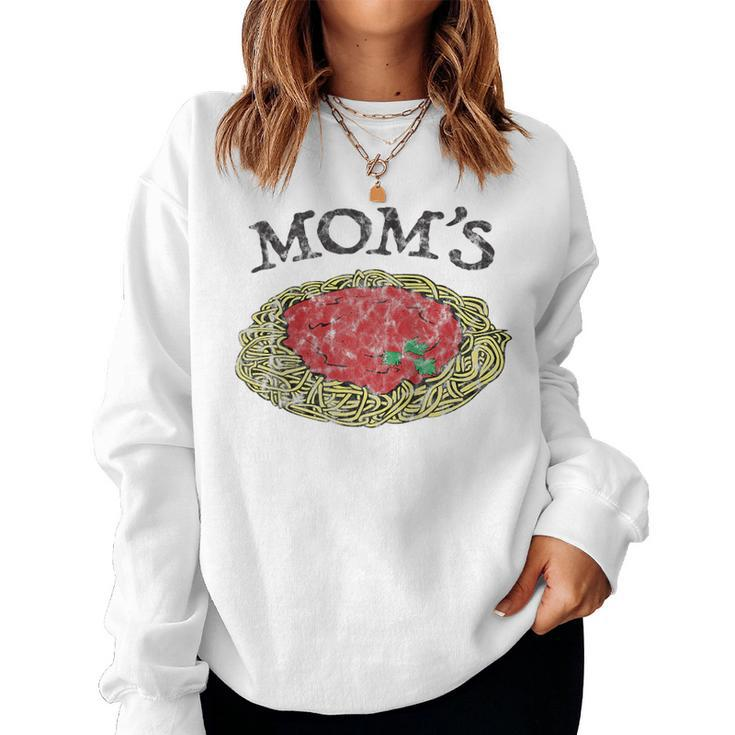 Moms Spaghetti Italian Graphic Print Women Sweatshirt
