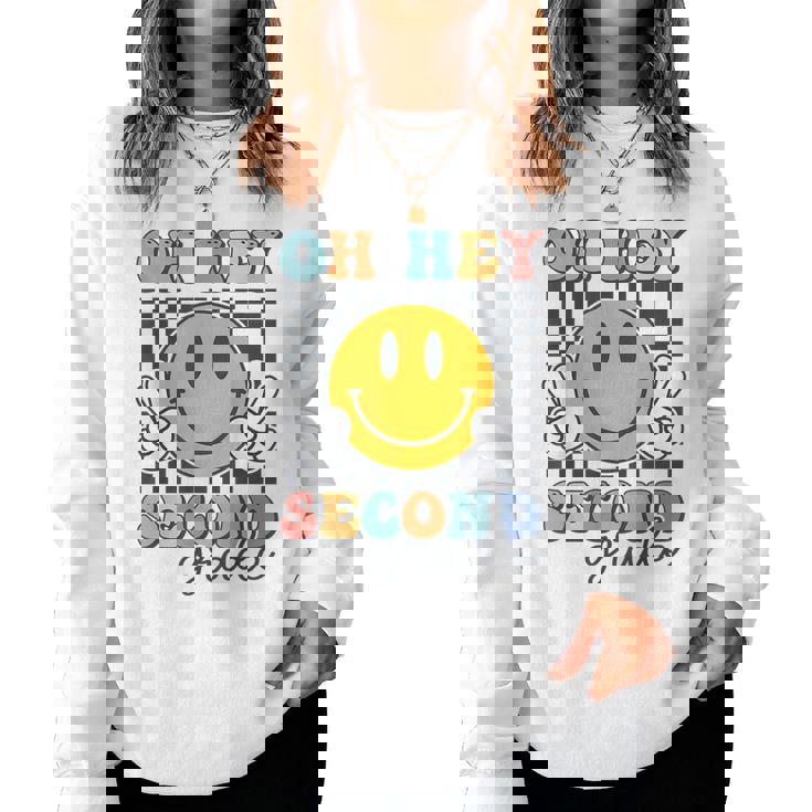 Oh Hey Second Grade Cute Smile Back To School 2Nd Grade Team Women Sweatshirt