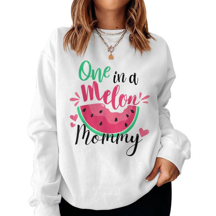 One In A Melon Mommy Summer Birthday Party Matching Family Women Sweatshirt