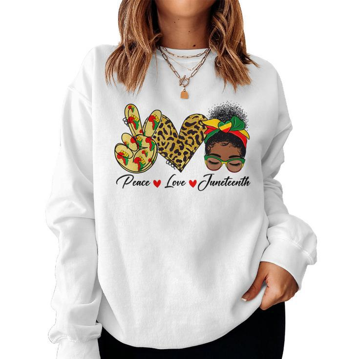 Peace Love Junenth 1865 Black Queen Women African Pride Women Sweatshirt