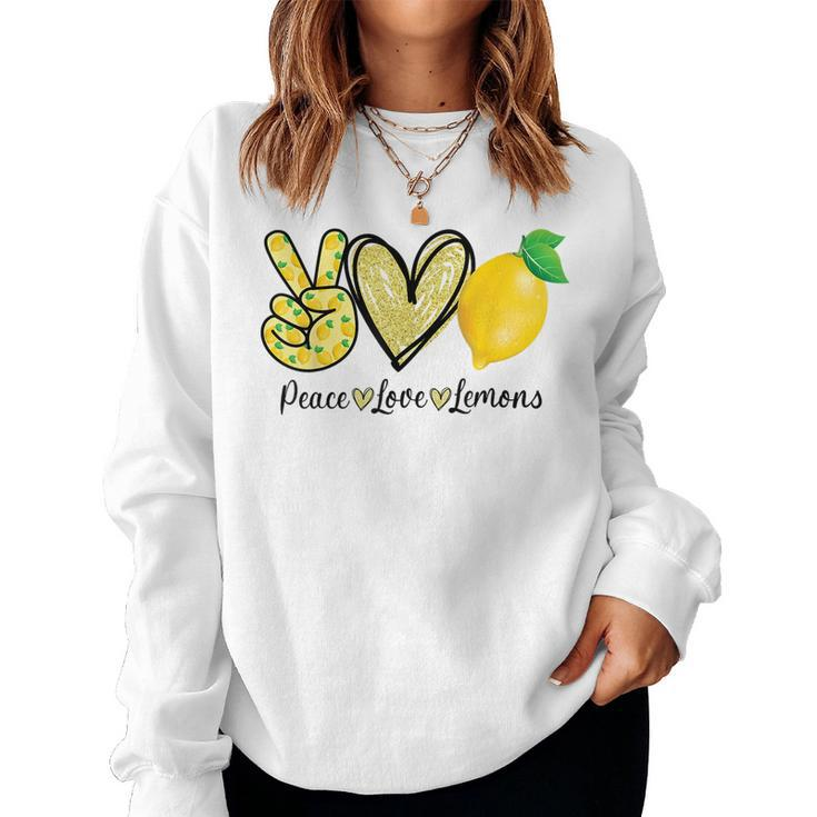 Peace Love Lemon Farmer Cocktails Lover Fruits Women Sweatshirt