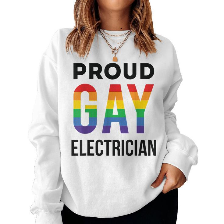 Proud Gay Electrician Rainbow Lgbtq Women Sweatshirt