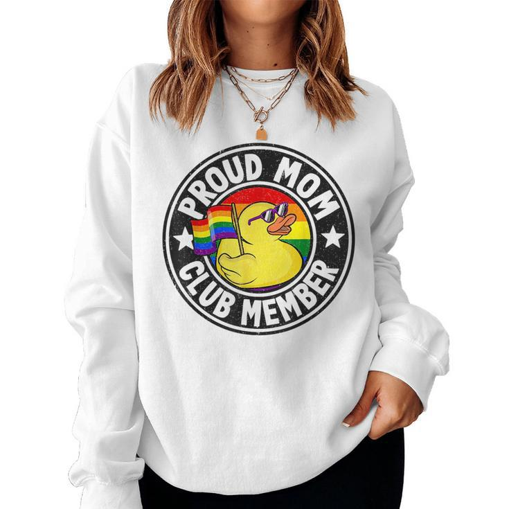 Proud Mom Club Member Rubber Duck Rainbow Gay Lesbian Lgbt Women Sweatshirt