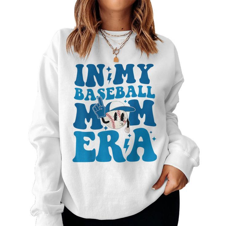 Retro In My Baseball Mom Era Smile Face  Women Sweatshirt