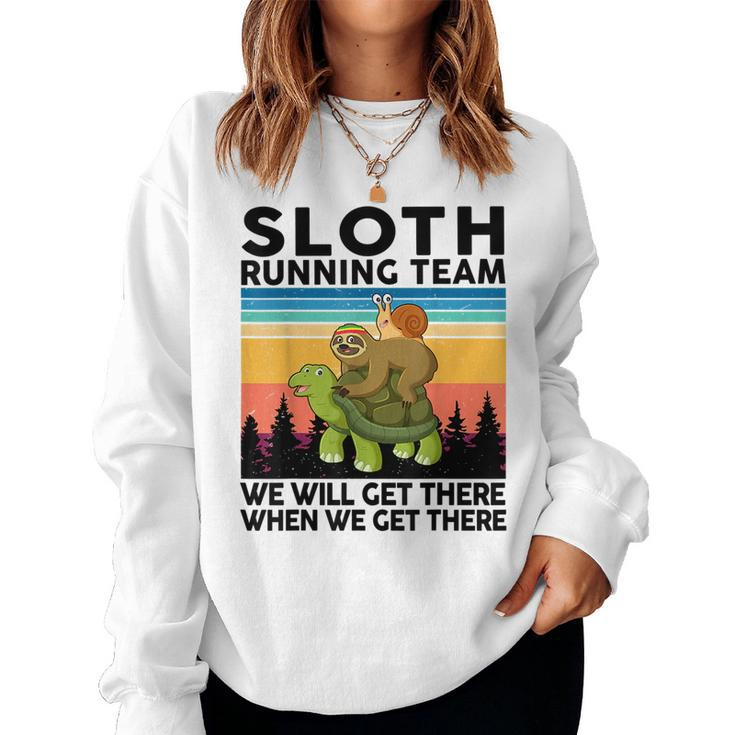 Sloth Sloth Running Team Runner 5K Full Marathon Running Women Sweatshirt