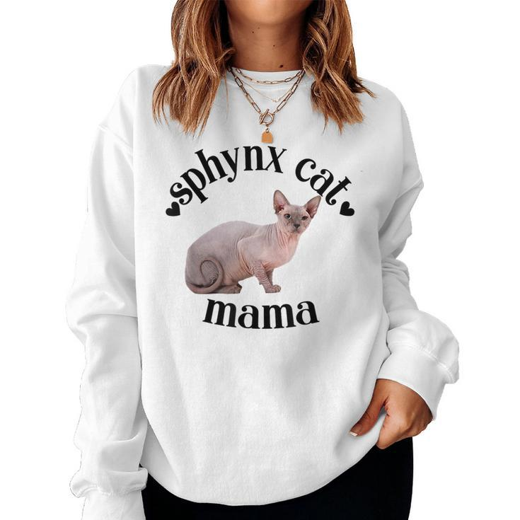 Sphynx Cat Mama Cute Sphynx Mom Sphynx Lover Cat Mom  Women Crewneck Graphic Sweatshirt