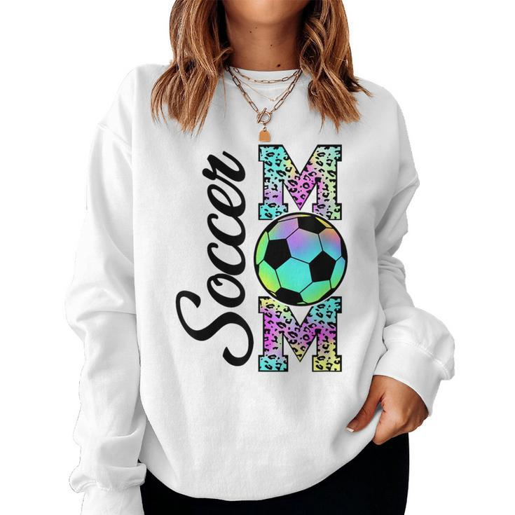 Tie-Dye Leopard Soccer Mom Support Soccer Players Women Sweatshirt
