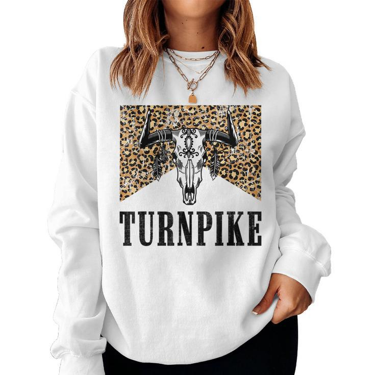 Turnpike Bull Skull Music Country Western Turnpike Cowgirl Women Sweatshirt