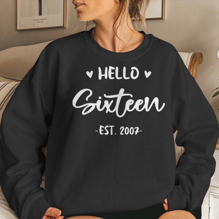 16 Years Old Hello Sixn 2007 16Th Birthday Girls Women Crewneck Graphic Sweatshirt Gifts for Her