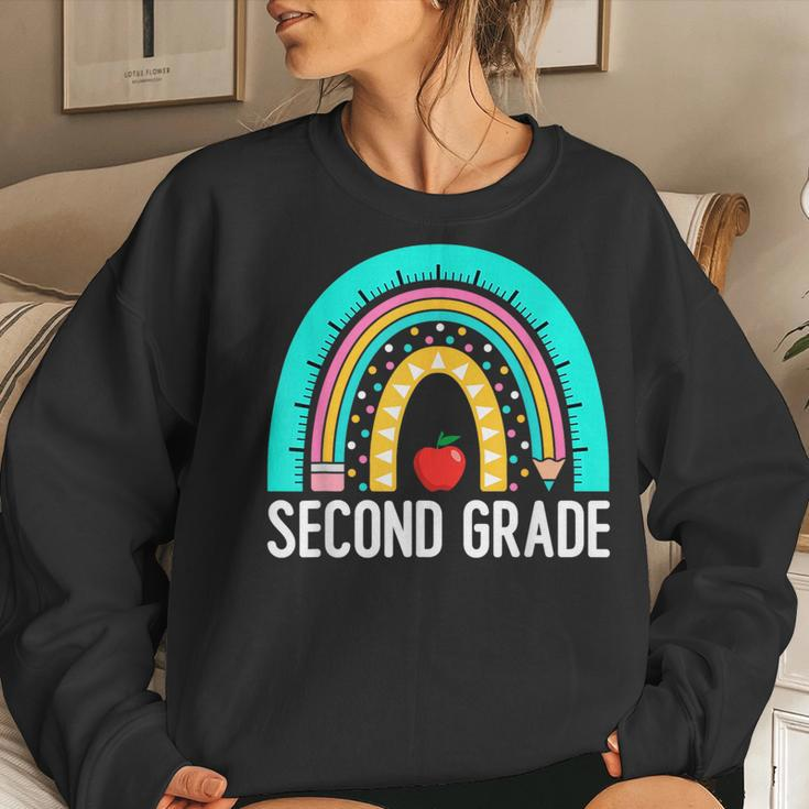 2Nd Grade Rainbow Teacher Team Second Grade Squad Girls Boys Women Crewneck Graphic Sweatshirt Gifts for Her