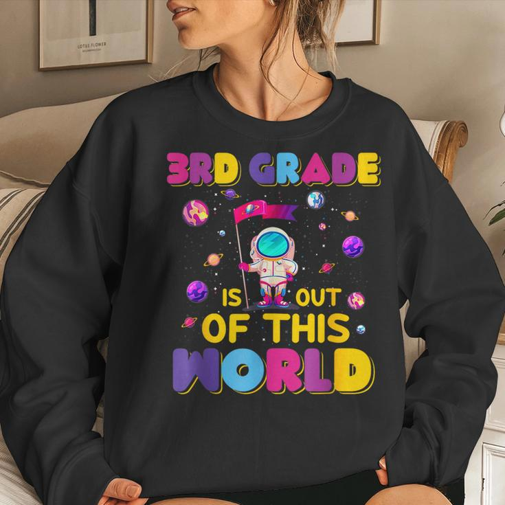 3Rd Grade Is Out Of This World Cute Astronaut Back To School Women Crewneck Graphic Sweatshirt Gifts for Her