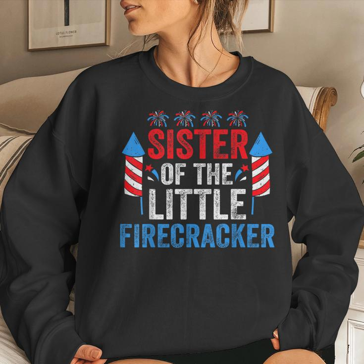 4Th Of July Birthday Sister Of The Little Firecracker Women Sweatshirt Gifts for Her