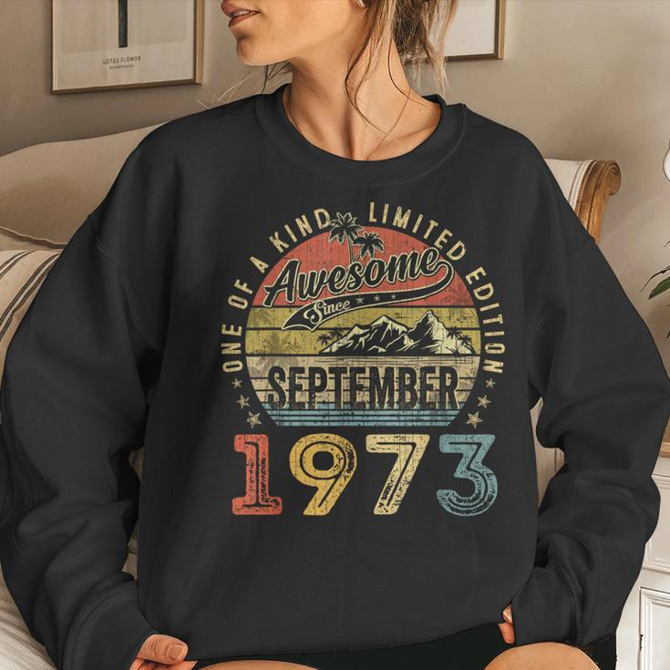 50 Year Old Awesome Since September 1973 50Th Birthday Women Sweatshirt Gifts for Her
