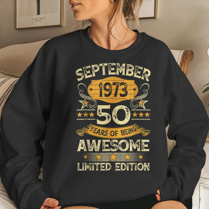 50 Years Old Vintage September 1973 50Th Birthday Women Sweatshirt Gifts for Her