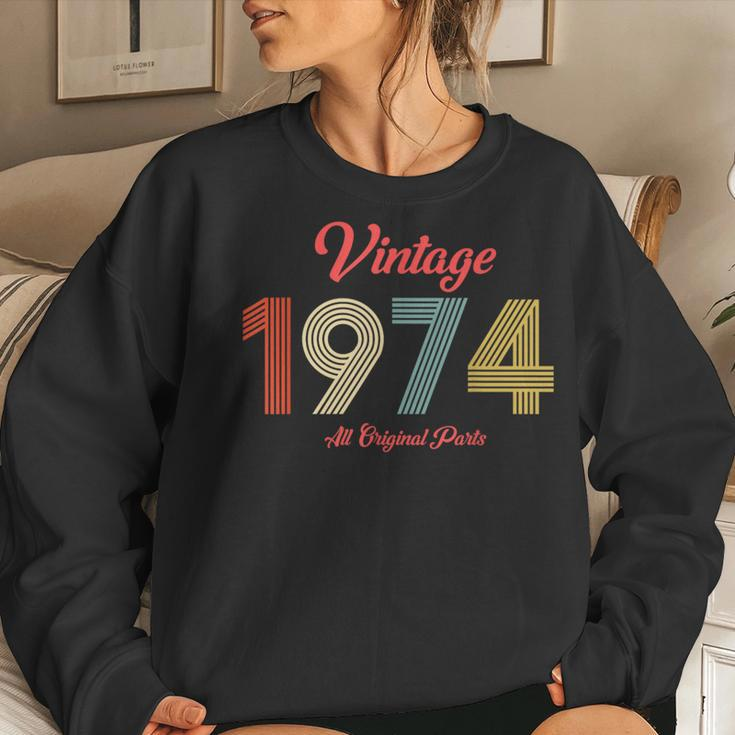 50Th Birthday Vintage1974 Retro Women Sweatshirt Gifts for Her