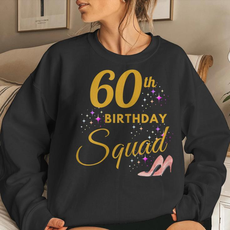 60Th Birthday Squad Funny Party 60 Year Old Birthday Family Women Crewneck Graphic Sweatshirt Gifts for Her