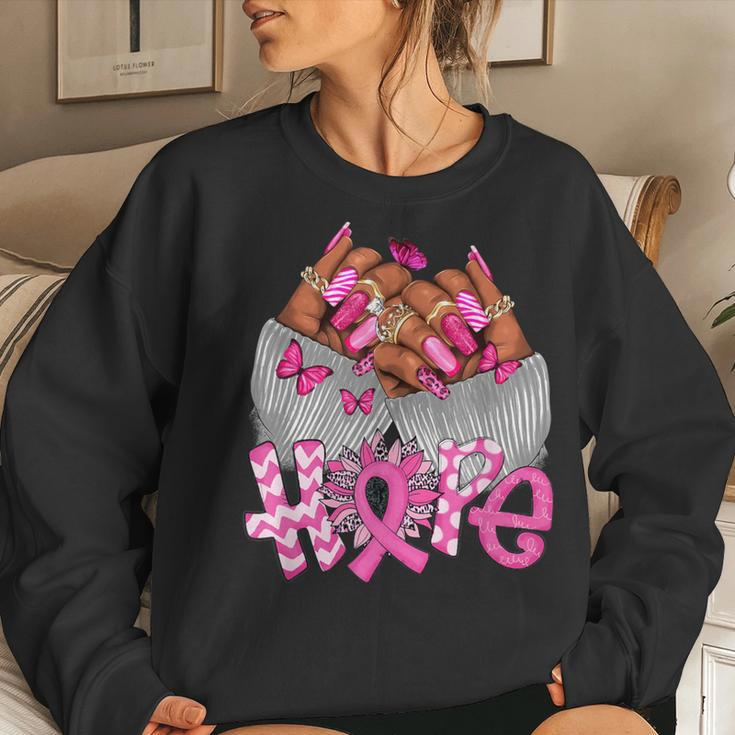 African Black Hope Breast Cancer Sunflower Hippie Women Sweatshirt Gifts for Her