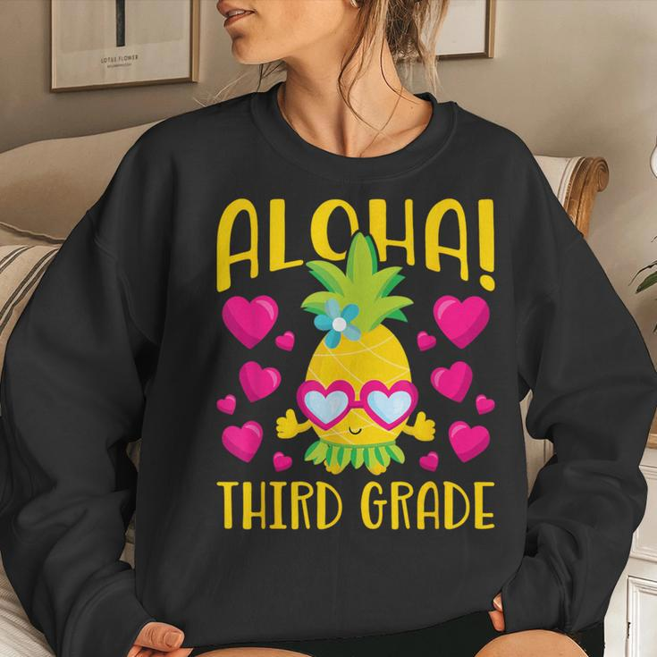 Aloha Third Grade Cute Pineapple Student Teacher Women Sweatshirt Gifts for Her