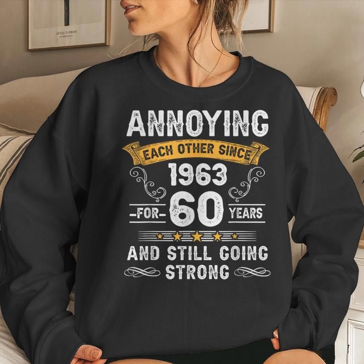 Annoying Each Other Since 1963 60 Years Wedding Anniversary Women Crewneck Graphic Sweatshirt Gifts for Her