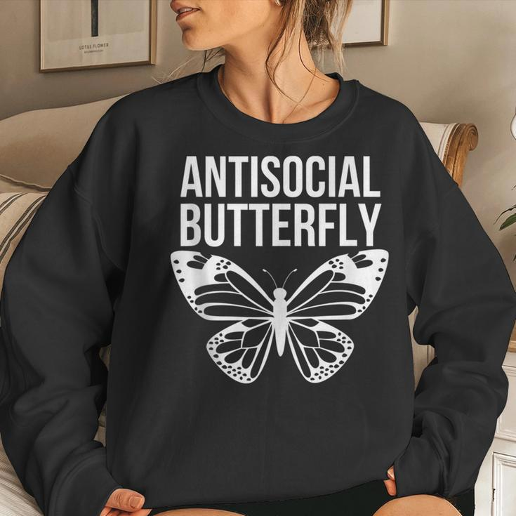Antisocial Butterfly Introverted Women Sweatshirt Gifts for Her