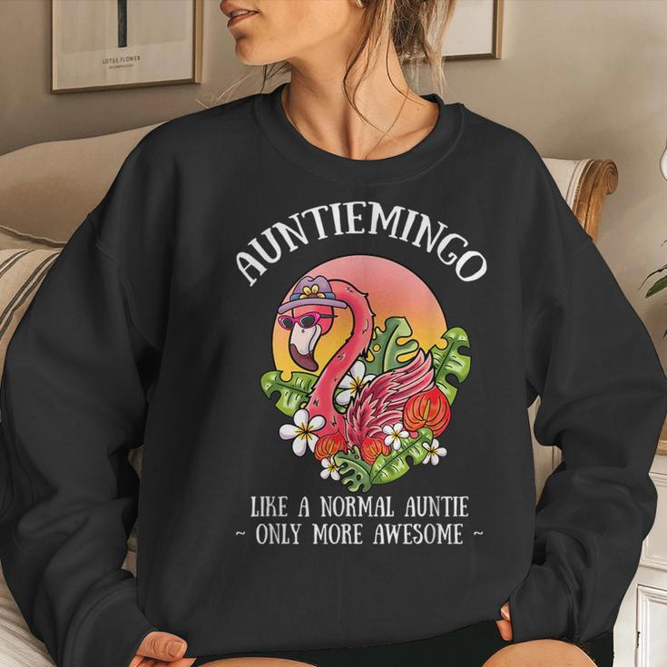 Auntiemingo Auntie Flamingo Lover Aunt Tita Tia Faunty Aunty Flamingo Sweatshirt Gifts for Her