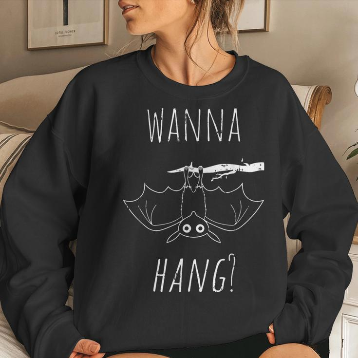 Bat Halloween Costume Cool Hanging Animal Women Sweatshirt Gifts for Her