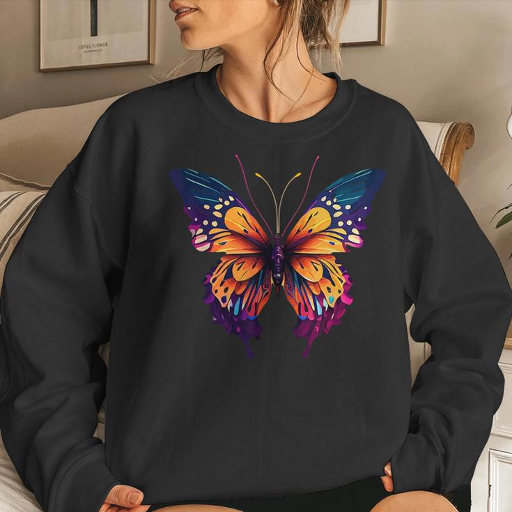 Beautiful Watercolor Butterfly Graphic Women Sweatshirt Gifts for Her