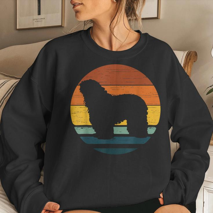 Bergamasco Sheepdog Vintage Retro Mom Dad Dog Women Sweatshirt Gifts for Her