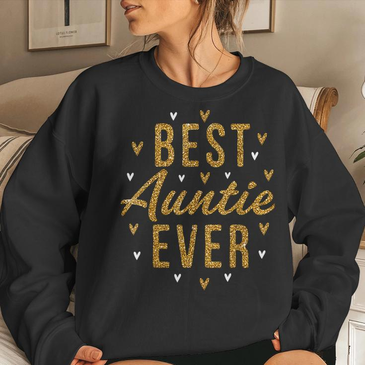 Best Auntie Ever Gifts Cute Love Heart Print Aunt Women Sweatshirt Gifts for Her