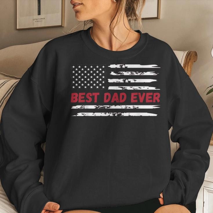 Best Dad Ever Fathers Day Gift From Daughter Son Wife Women Crewneck Graphic Sweatshirt Gifts for Her