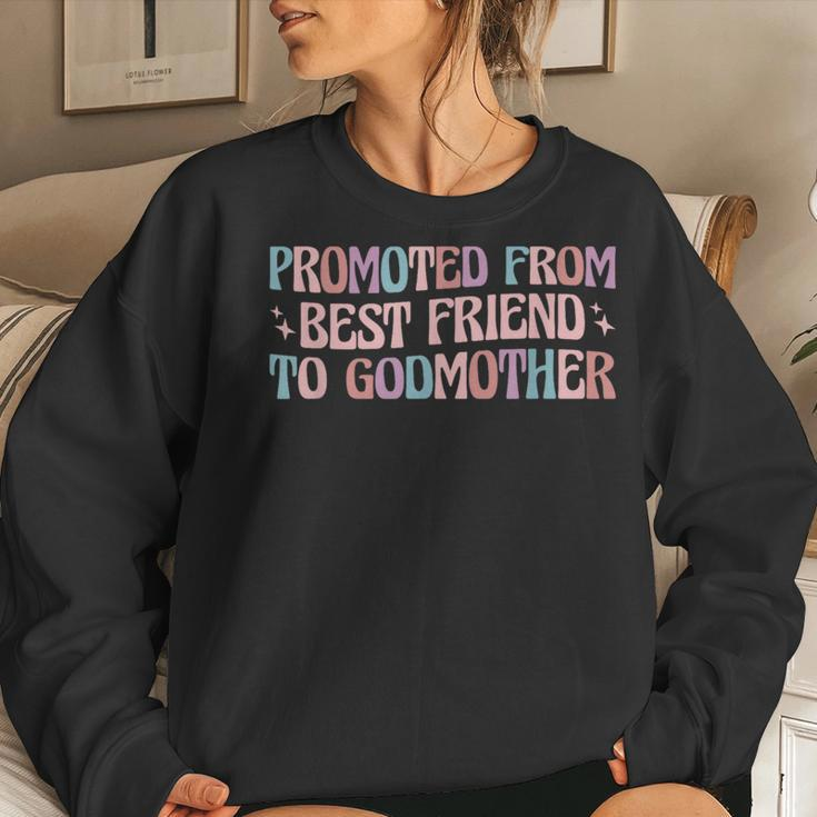 Best Friend Godmother Promoted From Best Friend To Godmother Women Crewneck Graphic Sweatshirt Gifts for Her