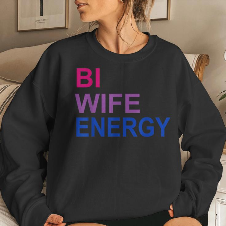 Bi Wife Energy Bisexual Bi Pride Women Sweatshirt Gifts for Her