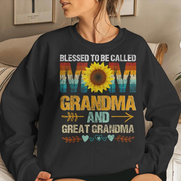 Blessed To Be Called Mom Grandma Great Grandma Mothers Day Women Crewneck Graphic Sweatshirt Gifts for Her