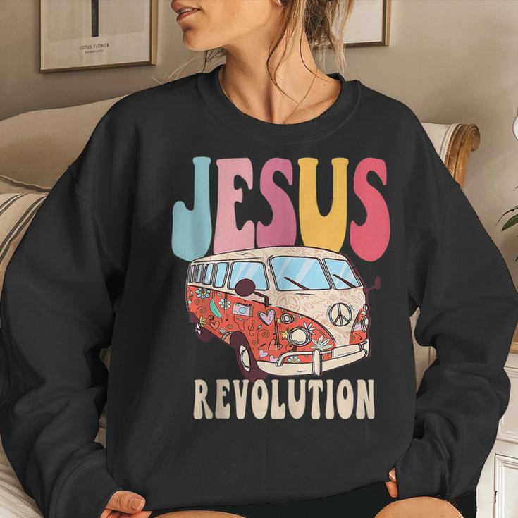 Boho Jesus-Revolution Christian Faith Based Jesus Costume Faith Women Sweatshirt Gifts for Her