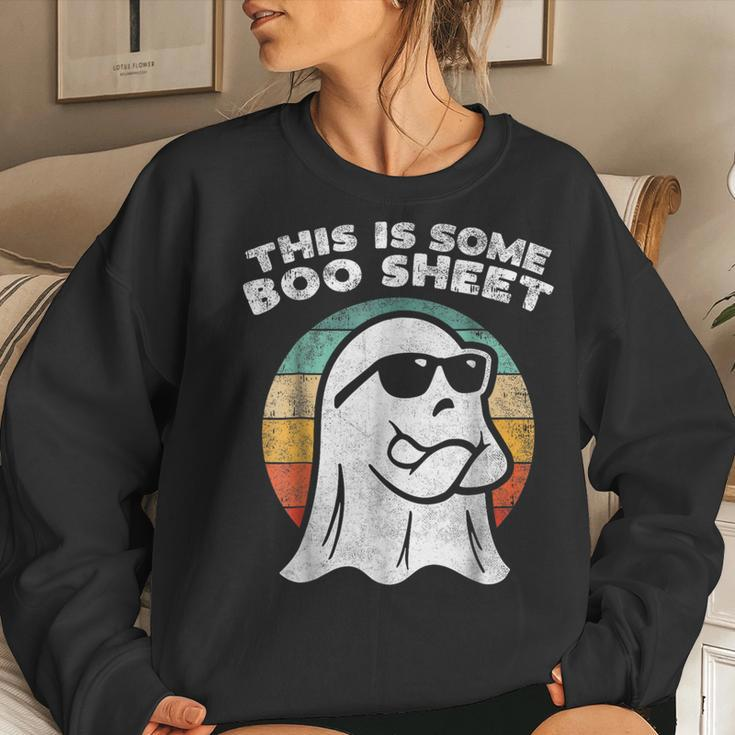 This Is Some Boo Sheet Ghost Sunglasses Halloween Women Sweatshirt Gifts for Her