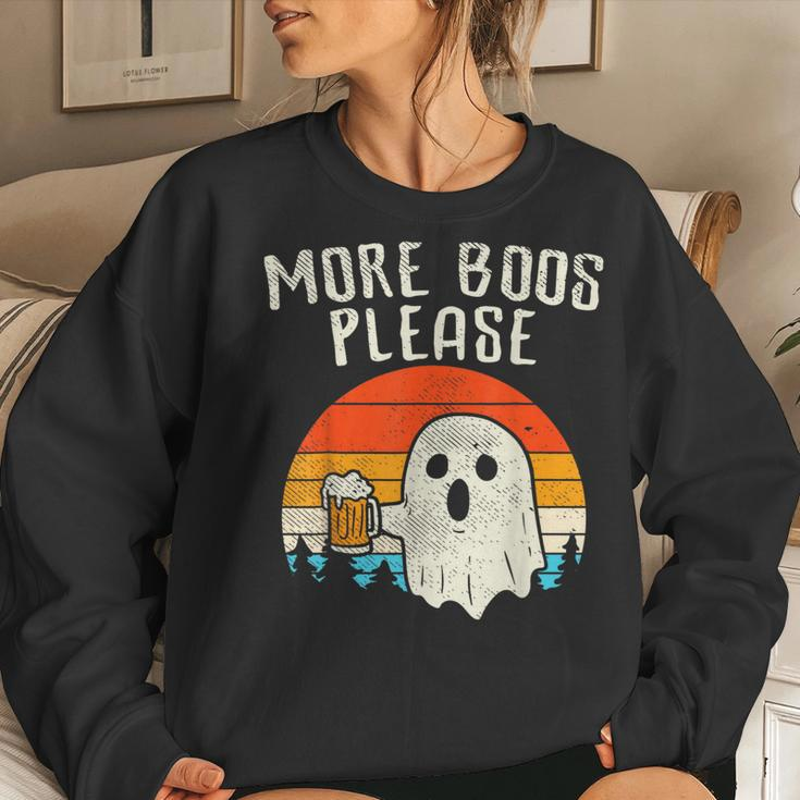 More Boos Please Ghost Beer Retro Halloween Drinking Women Sweatshirt Gifts for Her